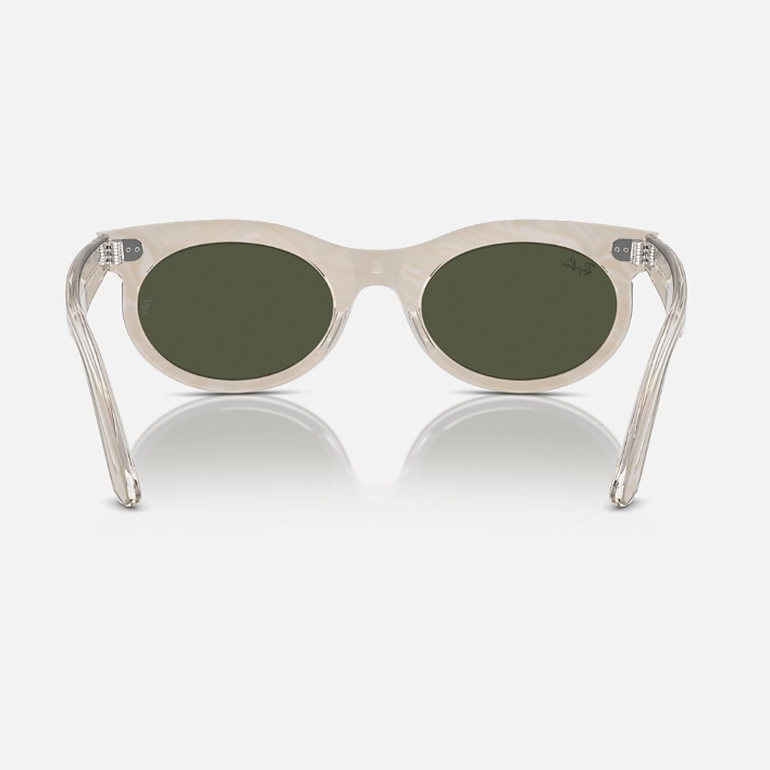 Ray Ban Men Oval Frame Photo Waves Grey Sunglasses