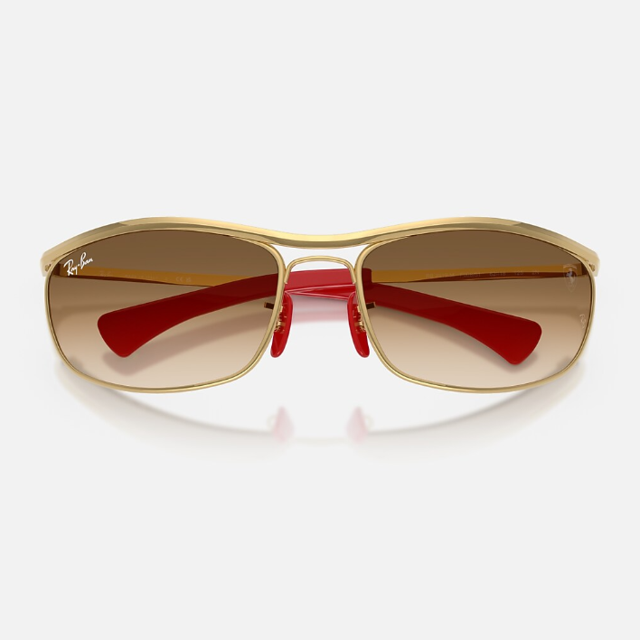 Ray Ban Men Oval Frame Polished Gold Sunglasses