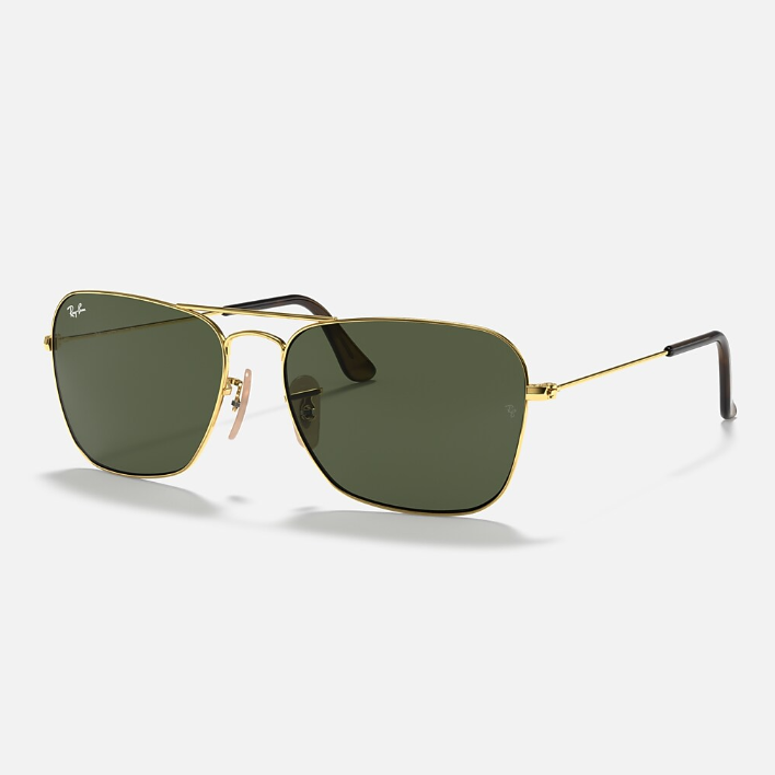 Ray Ban Men  Square Frame Royal Gold Sunglasses