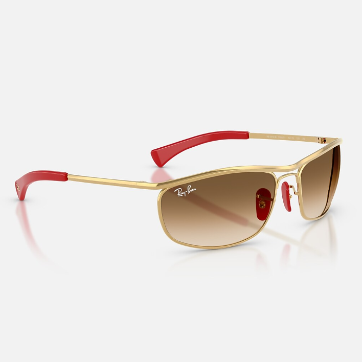 Ray Ban Men Oval Frame Polished Gold Sunglasses
