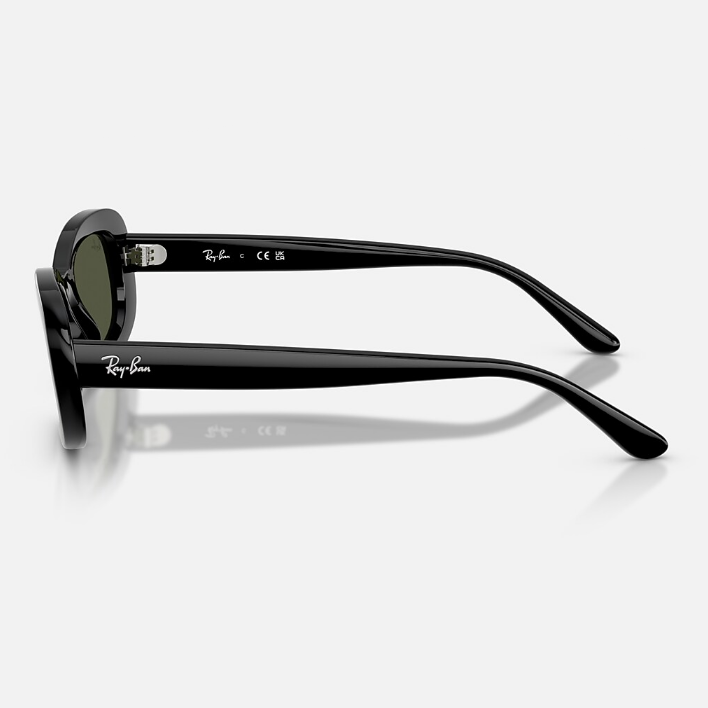 Ray Ban Men Oval Frame Ultra Black Sunglasses