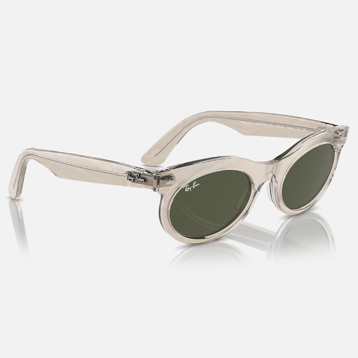 Ray Ban Men Oval Frame Photo Waves Grey Sunglasses