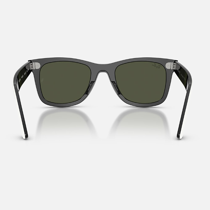 Ray Ban Women Square Polished White On Black Sunglasses