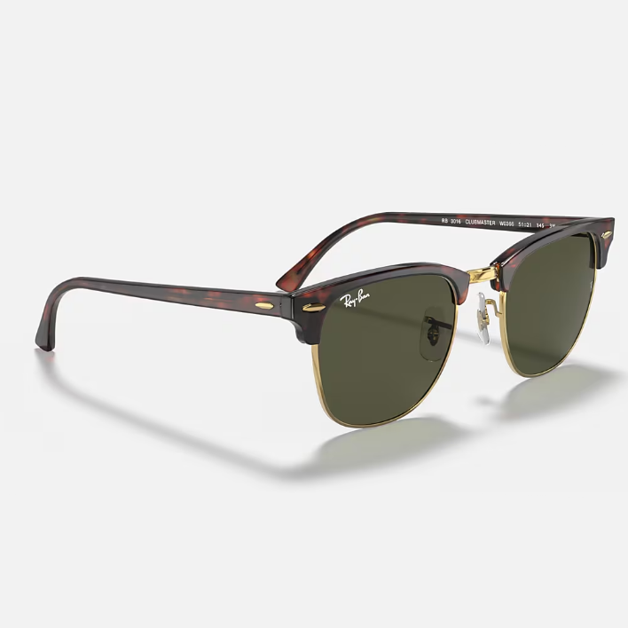 Ray Ban Men Square Frame Polished Tortoise Sunglasses