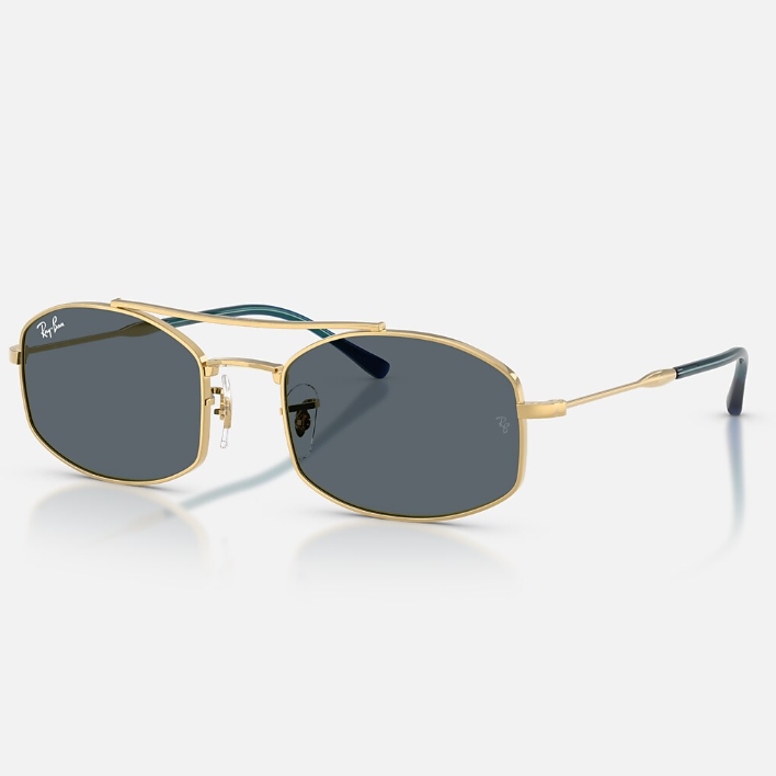Ray Ban Men Oval Frame Electric Gold Sunglasses