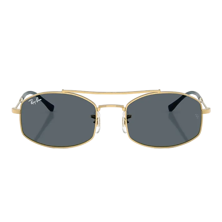 Ray Ban Men Oval Frame Electric Gold Sunglasses