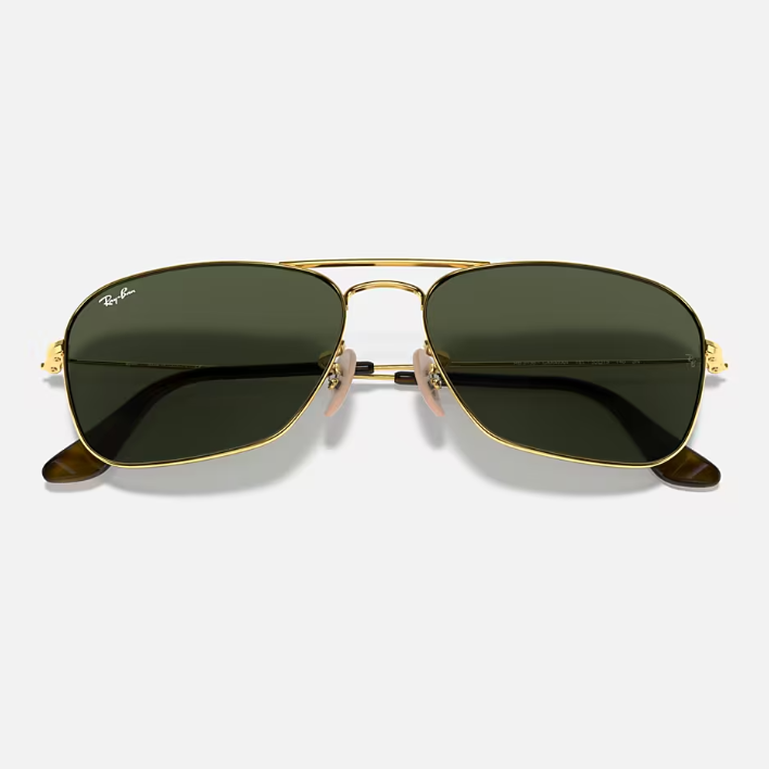 Ray Ban Men  Square Frame Royal Gold Sunglasses