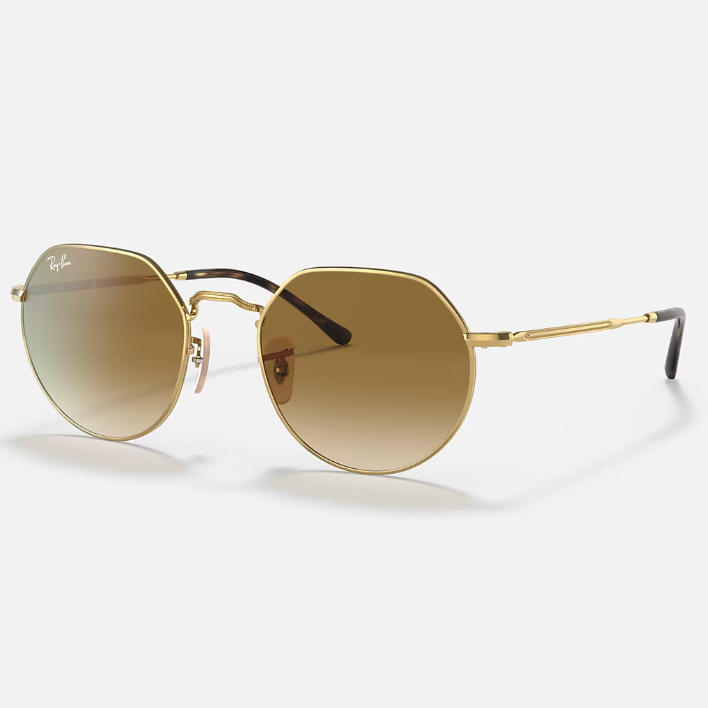 Ray Ban Men Irregular Frame Classic Gold Sunglasses