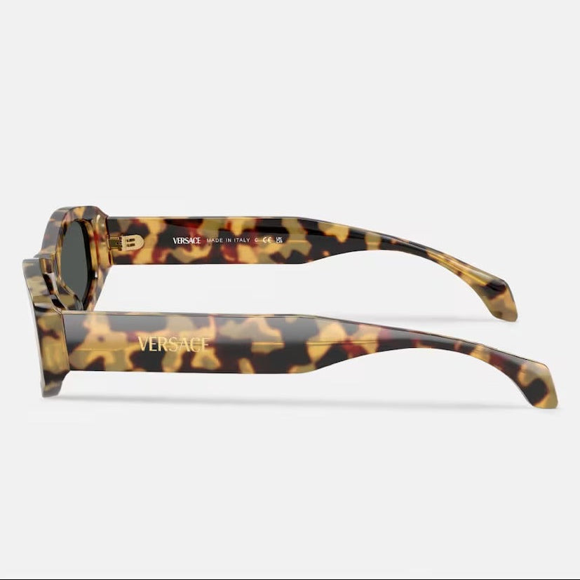 Versace Women Geometric Frame Light Havana Sunglasses