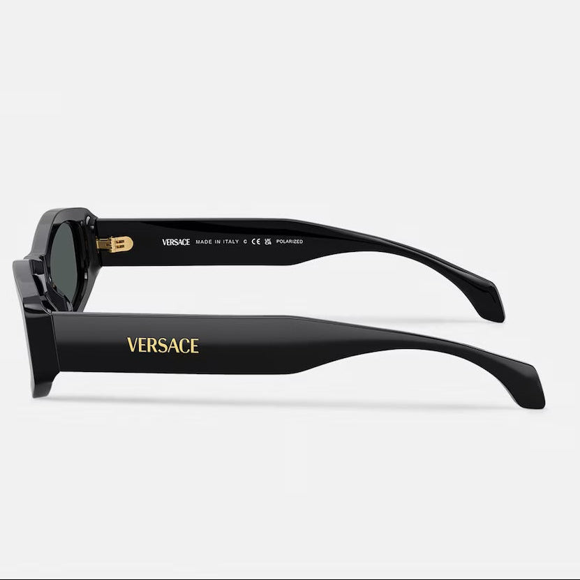 Versace Women Geometric Frame Matte Black Sunglasses