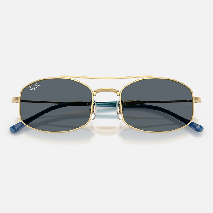 Ray Ban Men Oval Frame Electric Gold Sunglasses