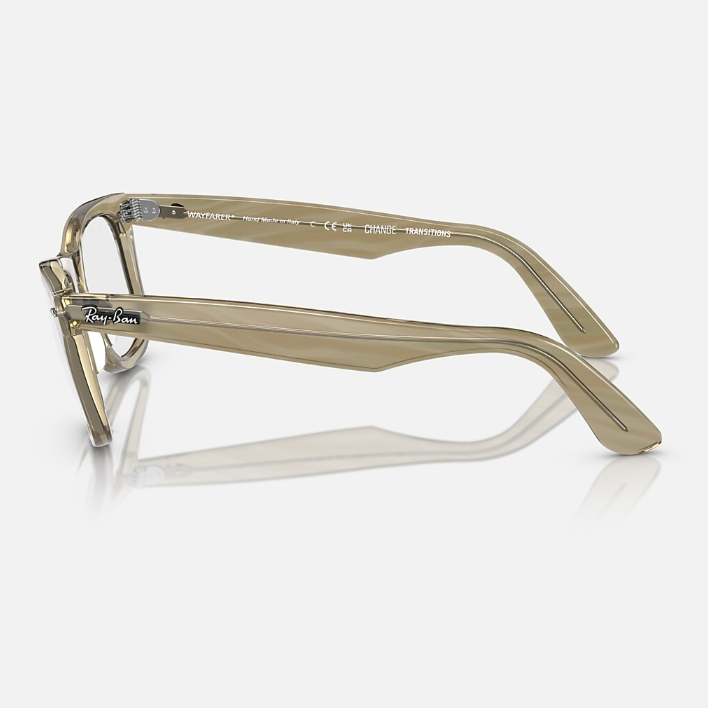 Ray Ban Women Square Frame Polished Photo Striped Grey Sunglasses