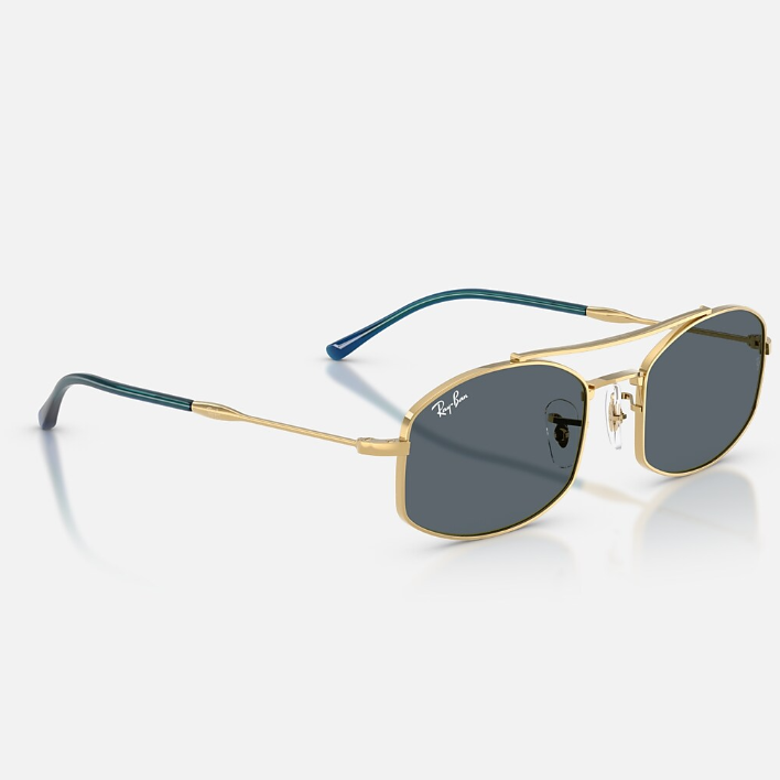 Ray Ban Men Oval Frame Electric Gold Sunglasses