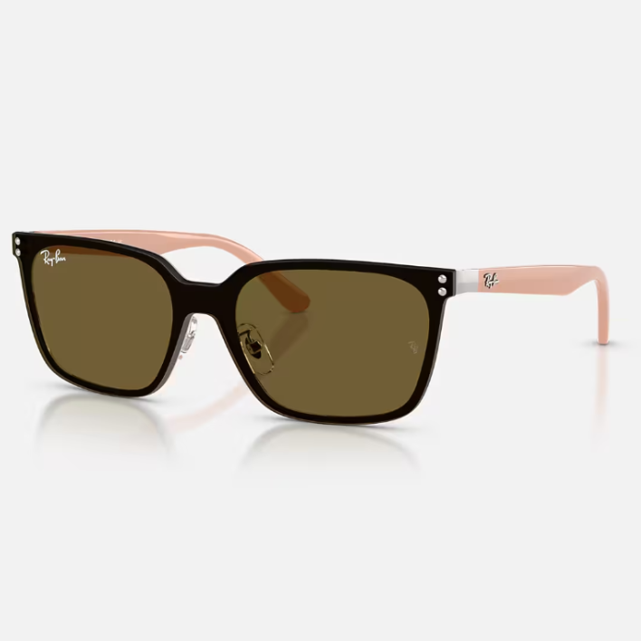 Ray Ban Women Square Frame Polished Silver Sunglasses