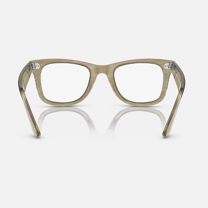 Ray Ban Women Square Frame Polished Photo Striped Grey Sunglasses