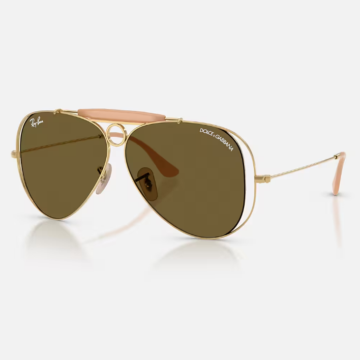 Ray Ban Women Pilot Frame Vintage Gold Sunglasses