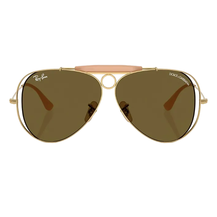 Ray Ban Women Pilot Frame Vintage Gold Sunglasses