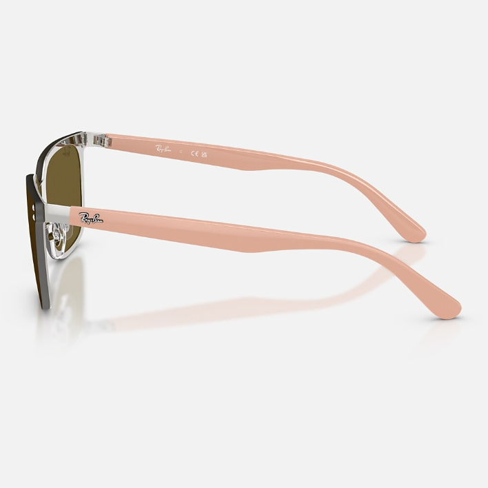 Ray Ban Women Square Frame Polished Silver Sunglasses
