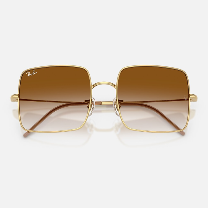 Ray Ban Men Square Frame Copper Gold Sunglasses