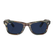 Ray Ban Women Square Frame Polished Photo Striped Grey Sunglasses