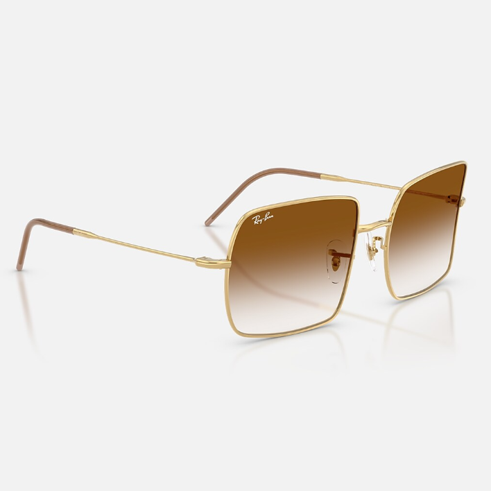 Ray Ban Men Square Frame Copper Gold Sunglasses