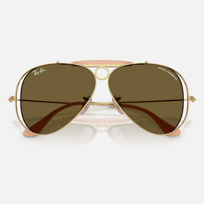 Ray Ban Women Pilot Frame Vintage Gold Sunglasses