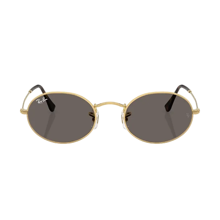 Ray Ban Men Oval Frame Golden Tan Sunglasses