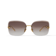 Louis Vuitton Women Square Frame Deep Gold Sunglasses