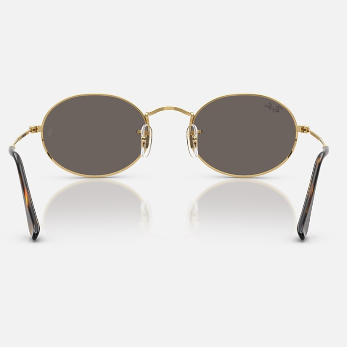 Ray Ban Men Oval Frame Golden Tan Sunglasses