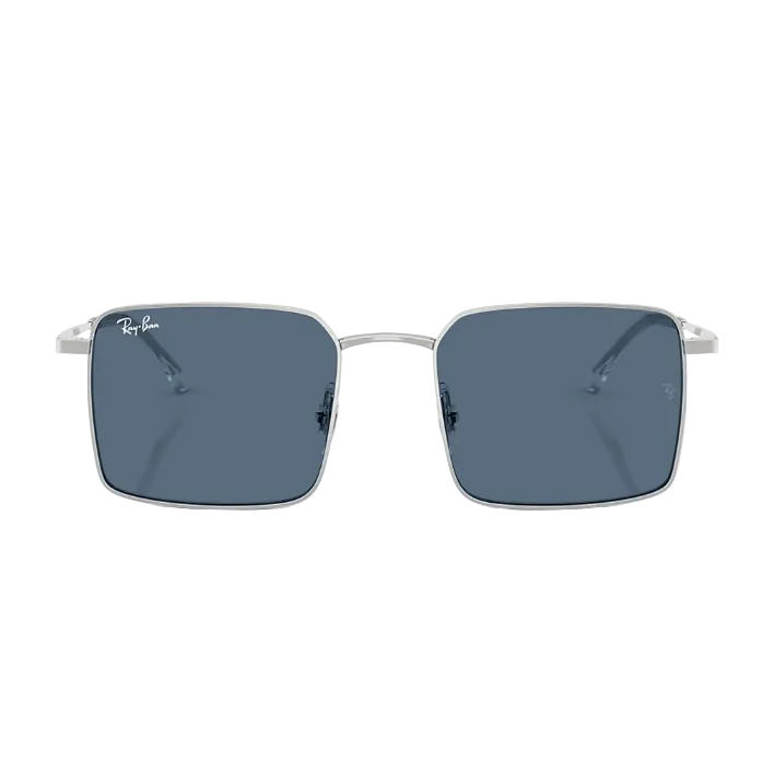 Ray Ban Men Square Frame Matte Silver Sunglasses