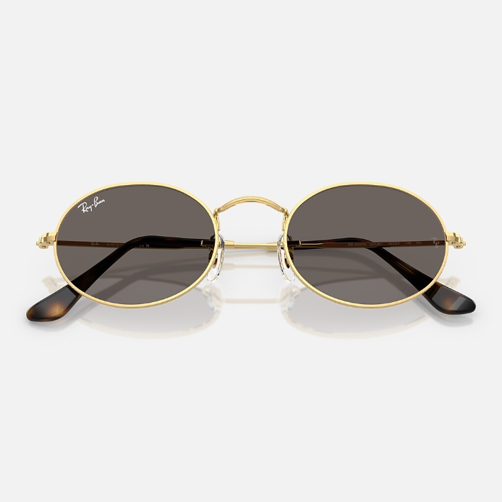 Ray Ban Men Oval Frame Golden Tan Sunglasses