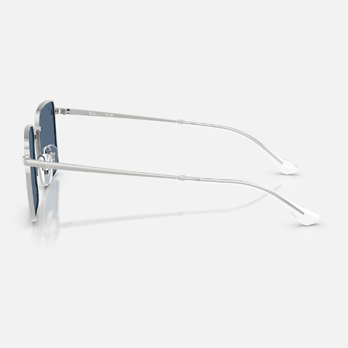 Ray Ban Men Square Frame Matte Silver Sunglasses