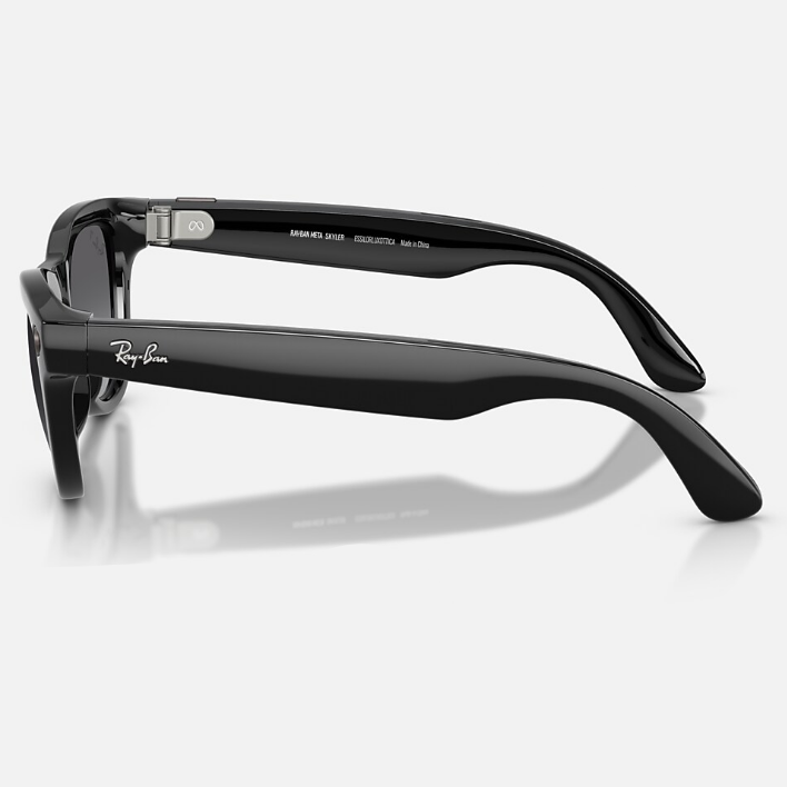 Ray Ban Men Cat Eye Frame Shiny Smoky Black Sunglasses