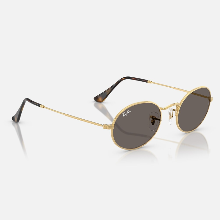 Ray Ban Men Oval Frame Golden Tan Sunglasses