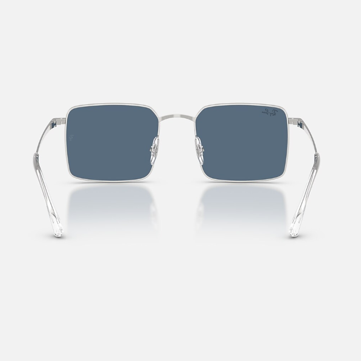 Ray Ban Men Square Frame Matte Silver Sunglasses