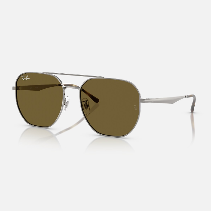 Ray Ban Men Irregular Frame Old Silver Sunglasses
