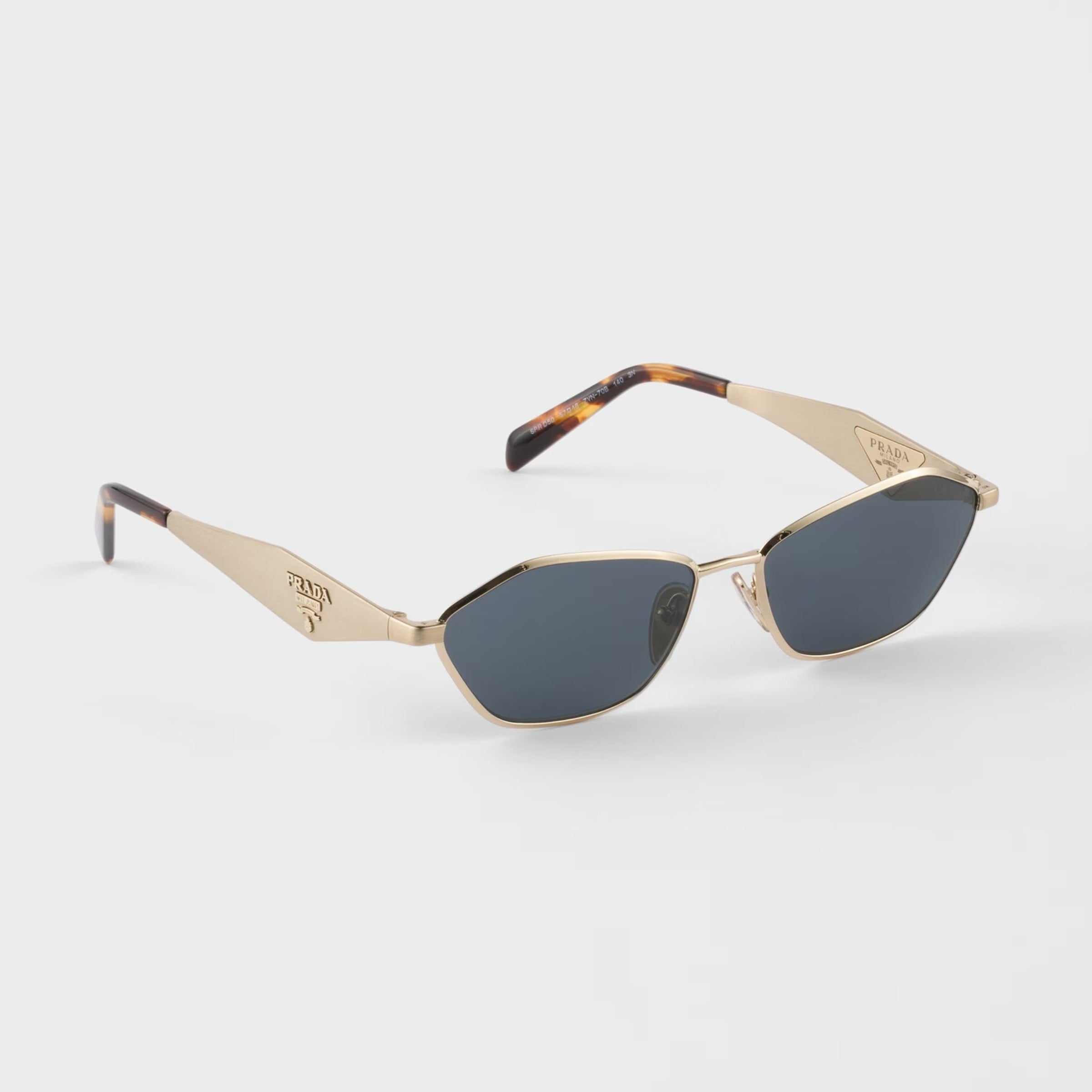 Prada Women Irregular Frame  Pale Gold Sunglasses