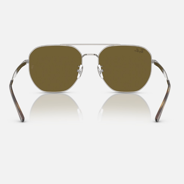 Ray Ban Men Irregular Frame Old Silver Sunglasses