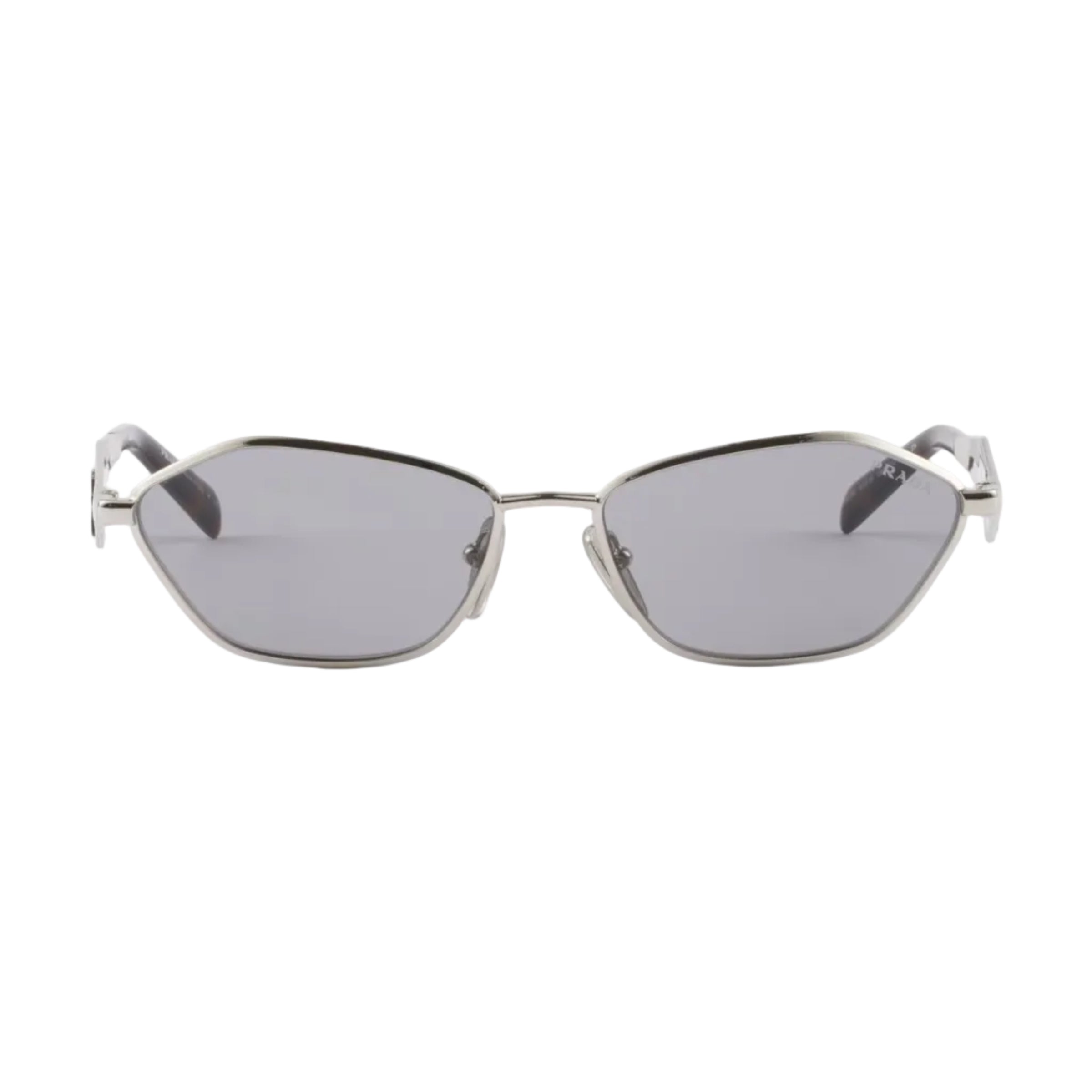 Prada Women Irregular Frame Silver Sunglasses