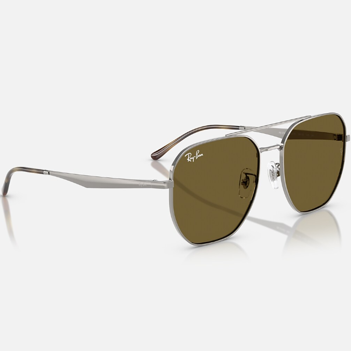 Ray Ban Men Irregular Frame Old Silver Sunglasses