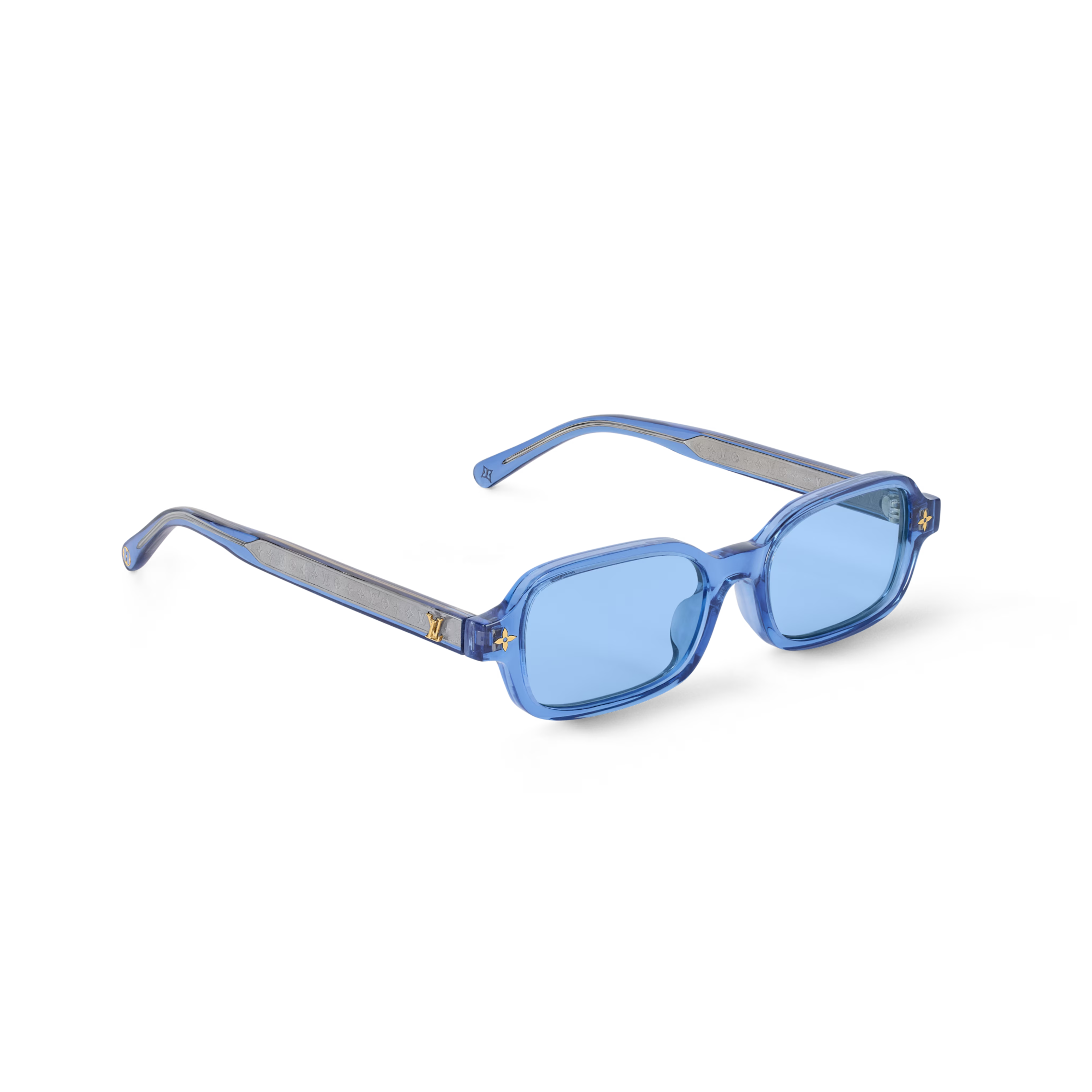 Louis Vuitton Women Rectangle Frame Blue Sunglasses