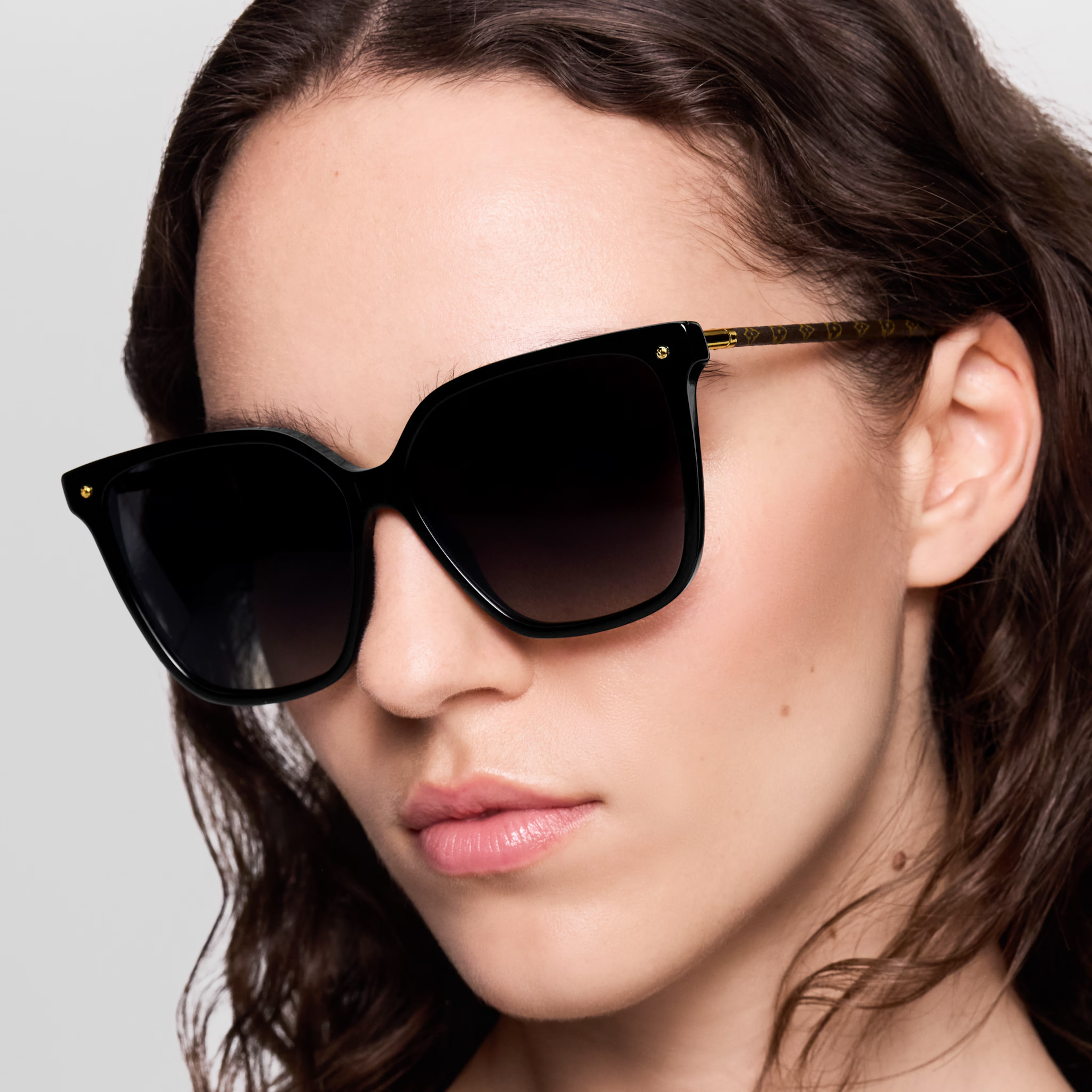 Louis Vuitton Women Square Frame Pitch Black Sunglasses