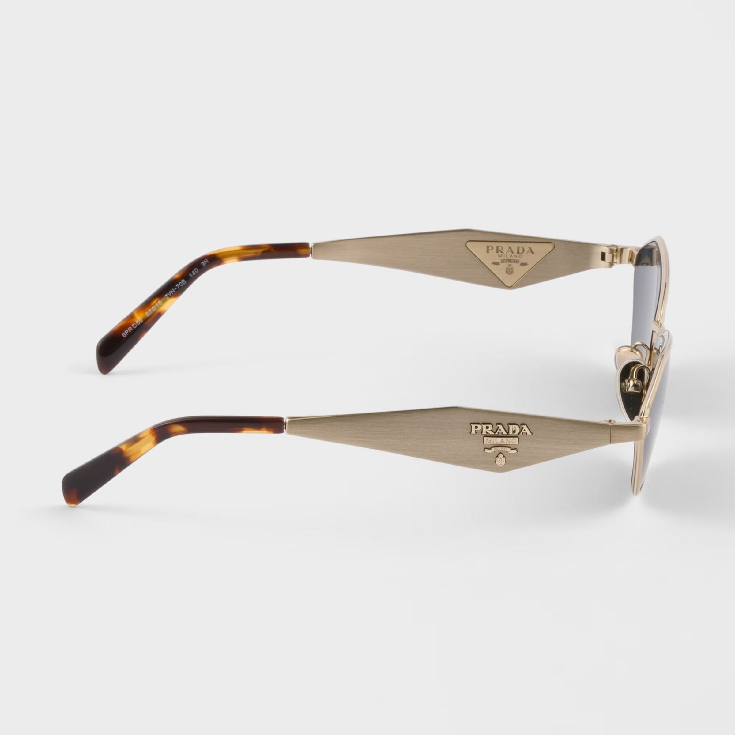 Prada Women Irregular Frame  Pale Gold Sunglasses