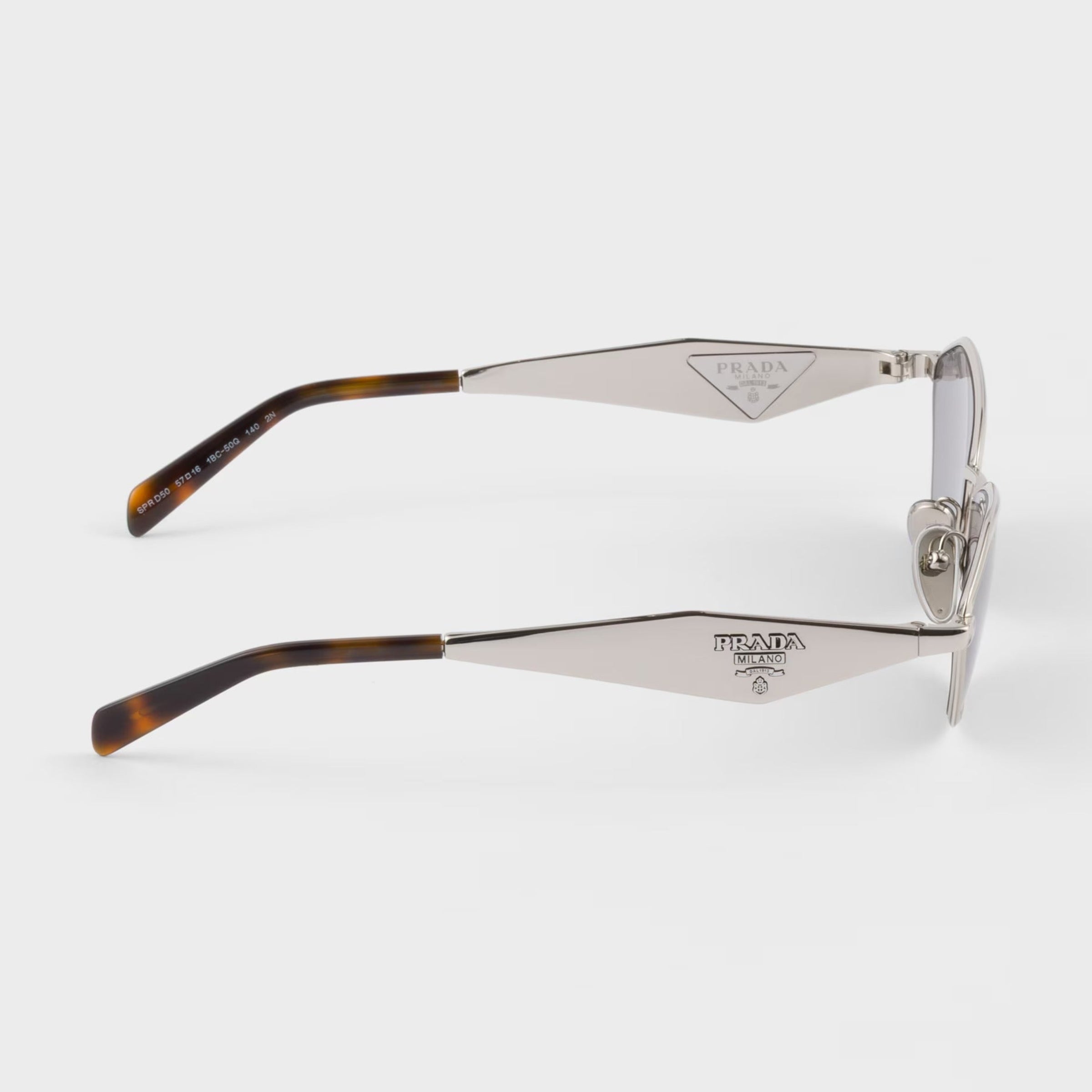 Prada Women Irregular Frame Silver Sunglasses
