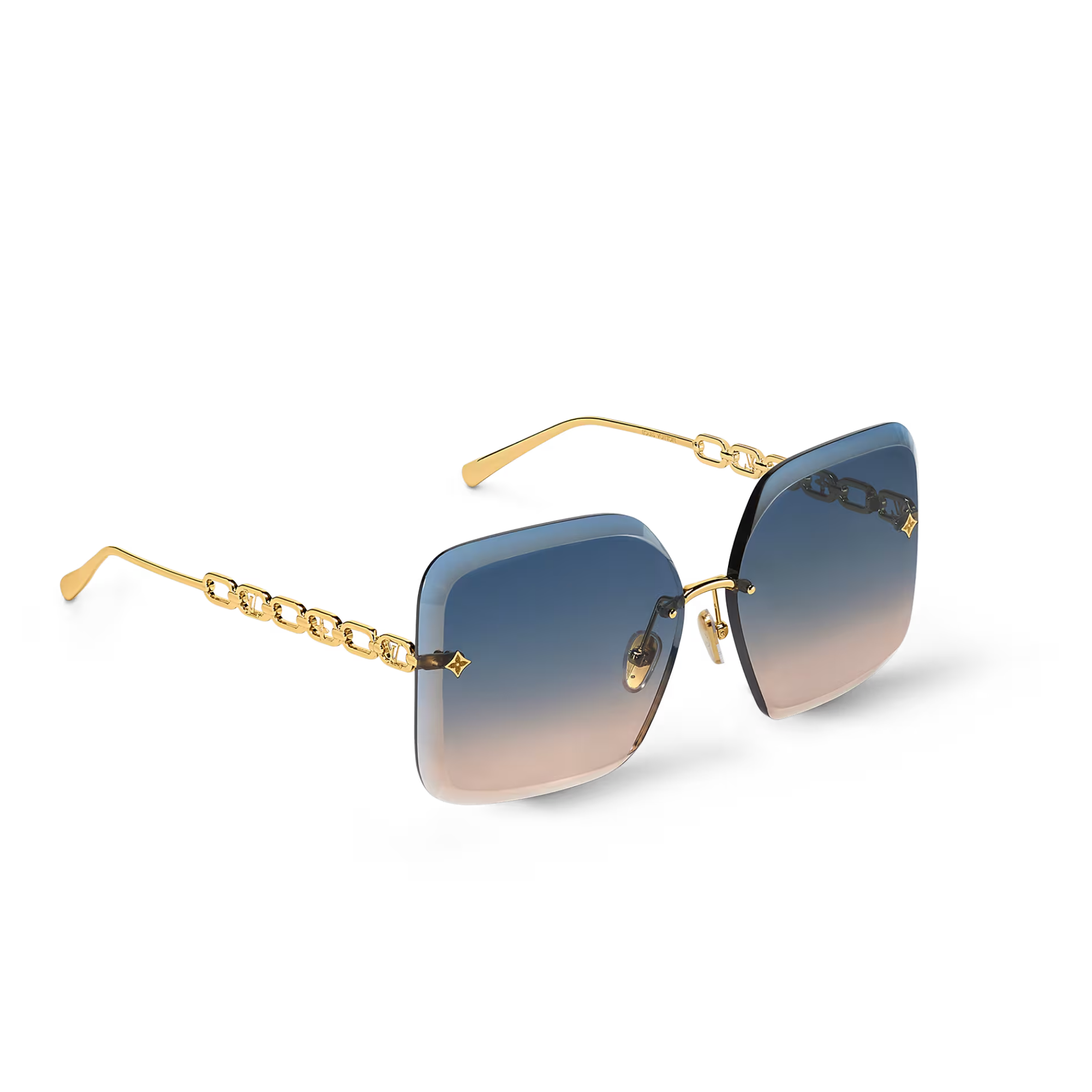 Louis Vuitton Women Square Frame Rich Gold Sunglasses
