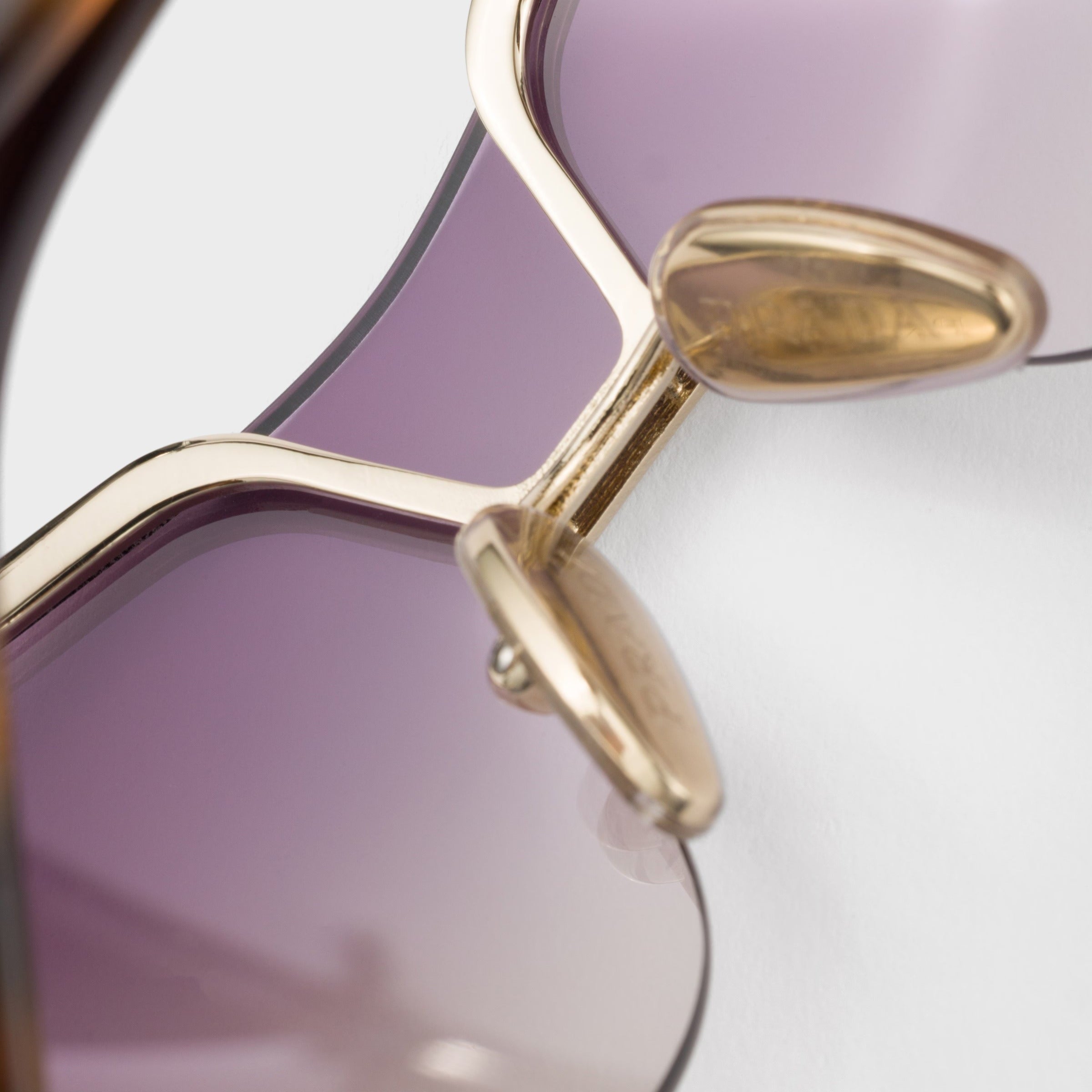 Prada Women Wraparound Frame Pale Gold Sunglasses