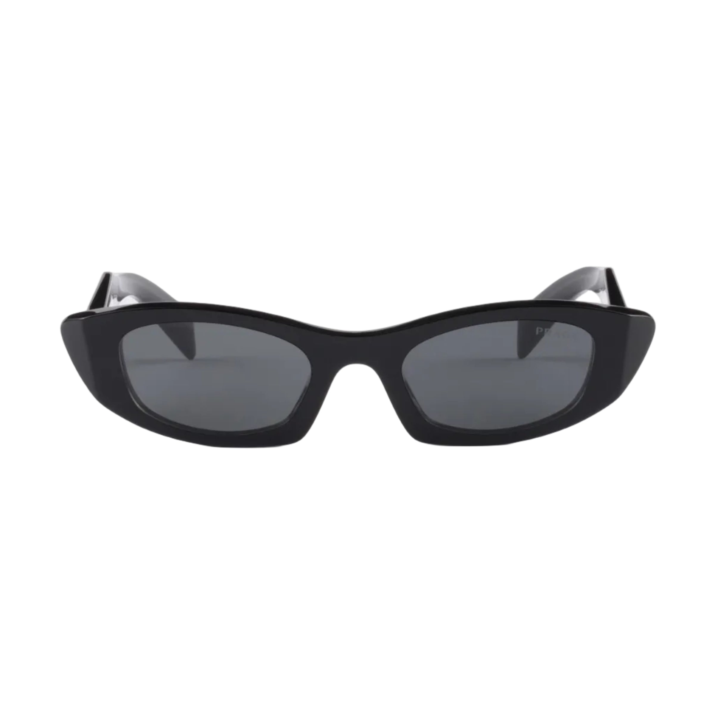 Prada Women Geometric Frame Lava Black Sunglasses