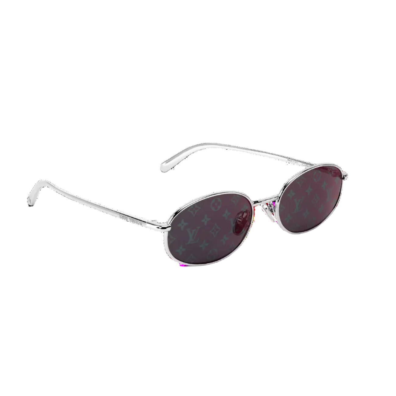 Louis Vuitton Women Oval Frame Platinum Silver Sunglasses