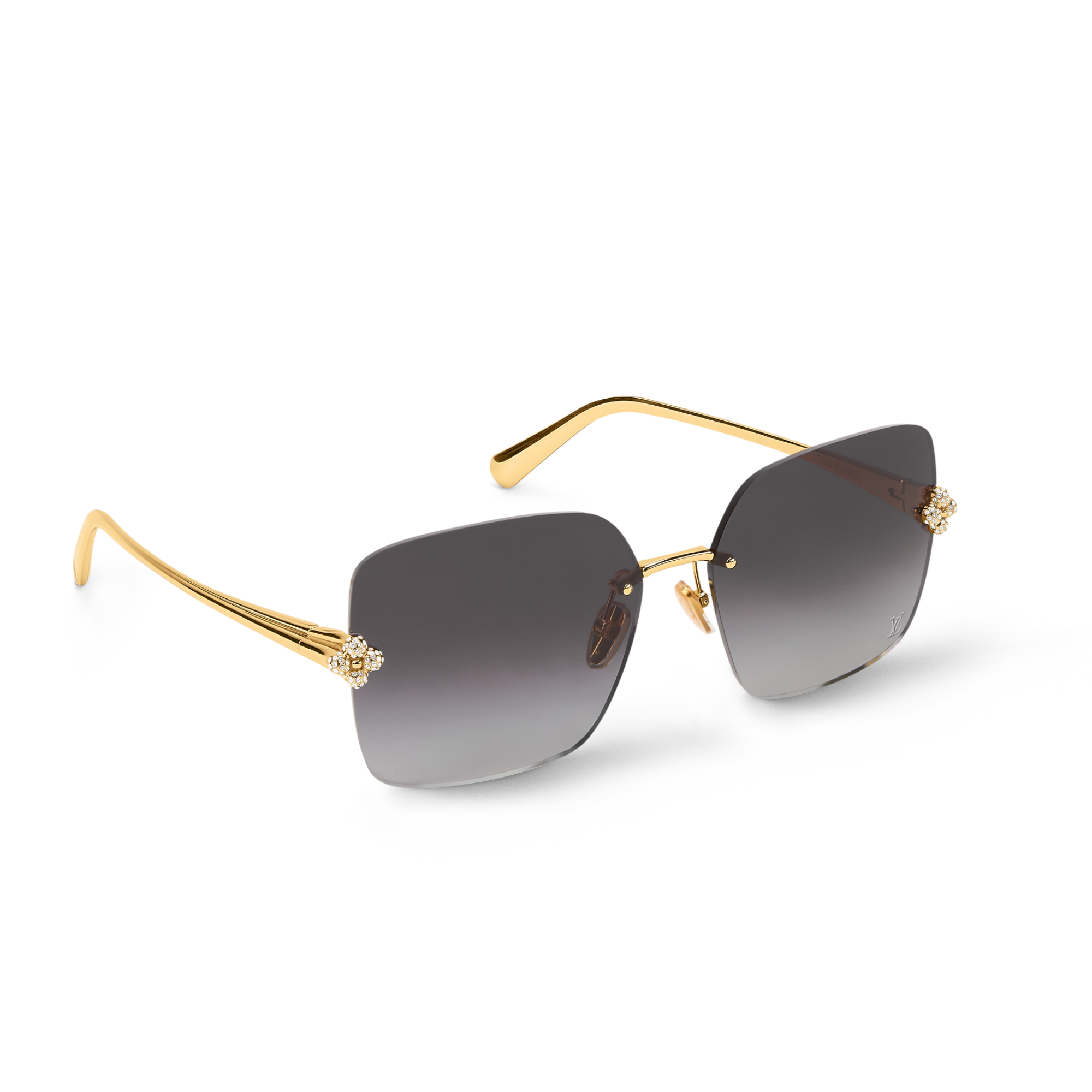 Louis Vuitton Women Square Frame Gold Sunglasses