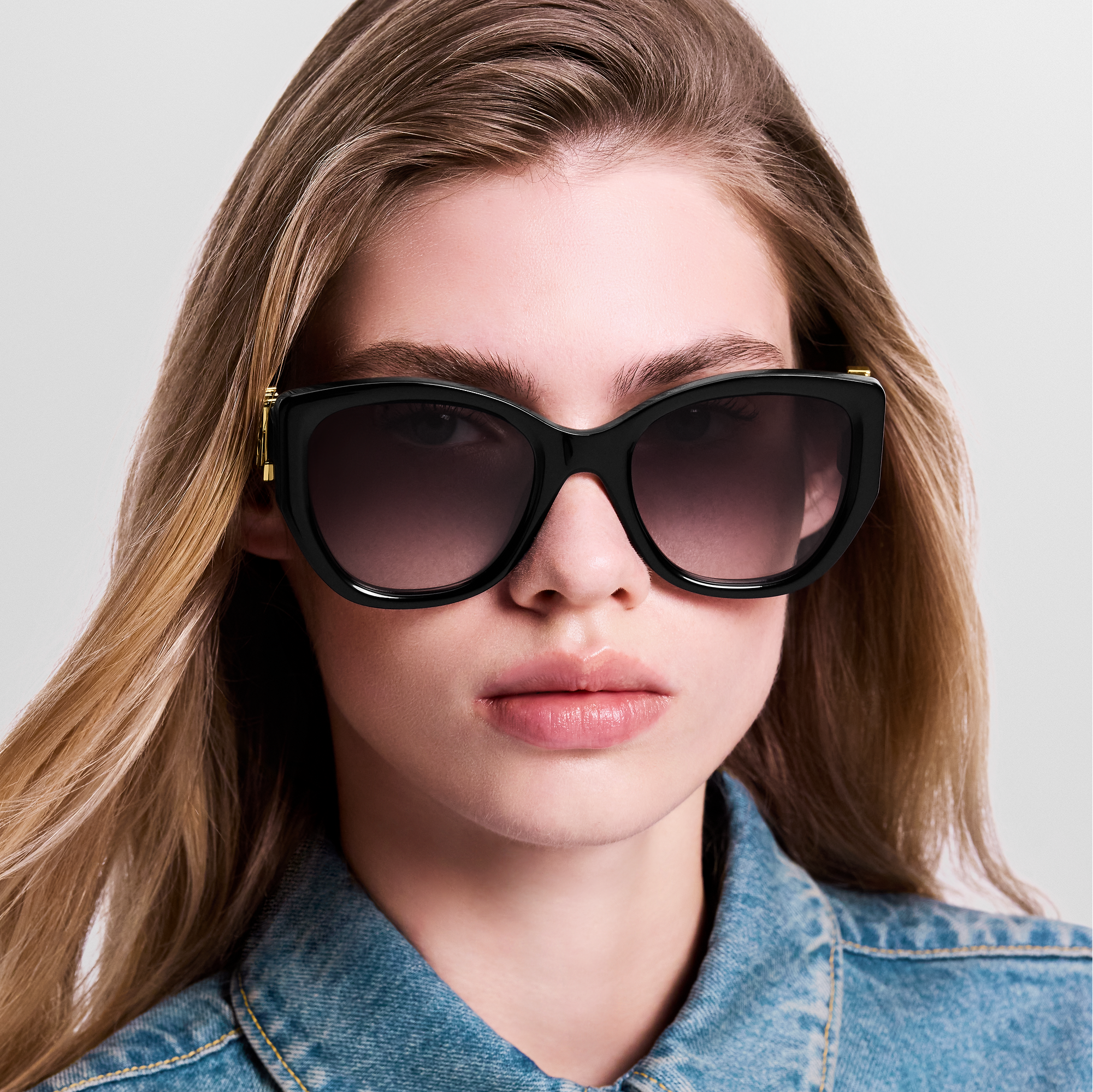 Louis Vuitton Women Cat Eye Frame Raven Black Sunglasses